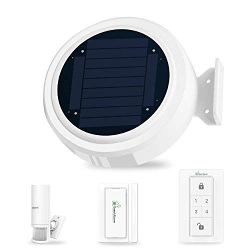 KOOCHUWAH Sistema de Alarma Solar gsm para Autocaravanas,Caravanas,con Alarma Solar, Sensor de Movimiento PIR, Contacto de Puerta y Ventana, Teclado