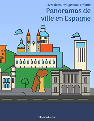 Livre de coloriage pour enfants Panoramas de ville en Espagne