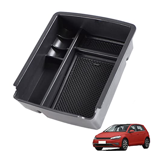 LLHAI Bandeja organizadora de la Consola Central, Reposabrazos Personalizada Bandeja de Almacenamiento Organizador, Compatible con Vo-lkswagen Golf Mk7 VII 5G GT I R 2013-2017