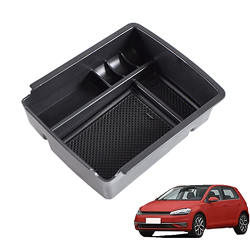 LLHAI Caja de Almacenamiento Organizador Coche, Consola Interior de plástico para Coche, Compatible con Vo-lkswagen Golf Mk7 VII 5G GT I R 2013-2017