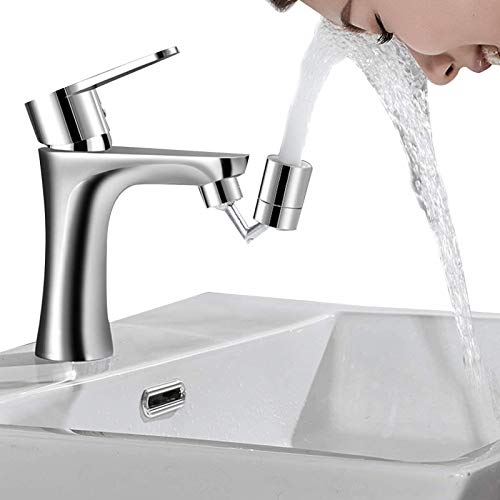 LOPP Universal Splash Filter Faucet - 720 ° Rotating Water Faucet 2020 with 4-Layer Net Filter, Leakproof Design with Double O-Ring， Anti-Splash, More Convenient to Wash Face and Gargle 1pc