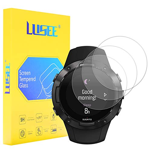 Lusee 3 Piezas Protector de Pantalla para Reloj Smartwatch (Circular, Diámetro: 33mm) Cristal Vidrio Templado [Alta Definición] [Resistente a los arañazos] [Anti-Huellas] 2.5D Protector de Pantalla