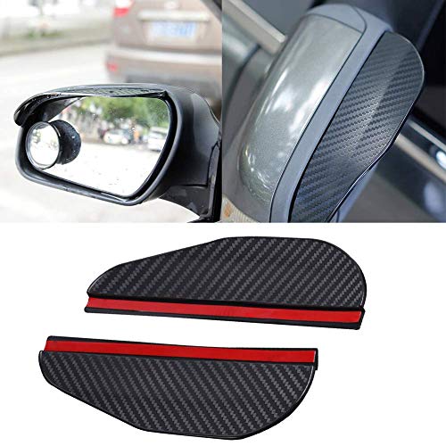 Matedepreso 1 Par Vista Trasera Espejo Lateral Lluvia Ceja Cubierta Espejo Retrovisor Visera Protector para la Mayoría Coche, Camión y SUV - Negro, Free Size