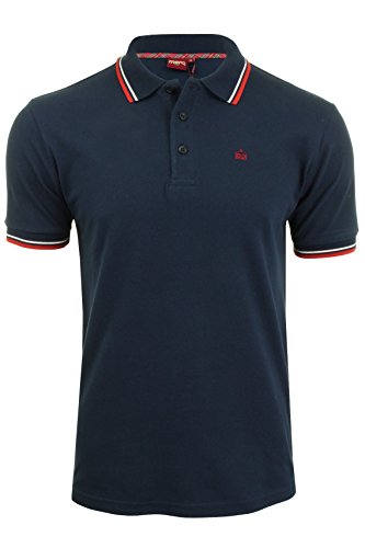 Merc of London Card Polo Shirt, Bleu (Navy/Red), M para Hombre