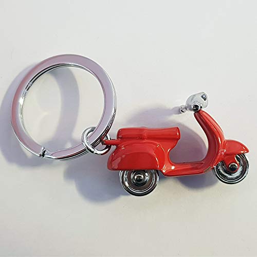 Meta[l]morphose Llavero Scooter roja con Acabados Premium de Acero Inoxidable