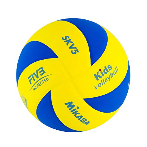 MIKASA SK-V5 (Kids) Balón termosoldado, Unisex, Amarillo/Azul, 5