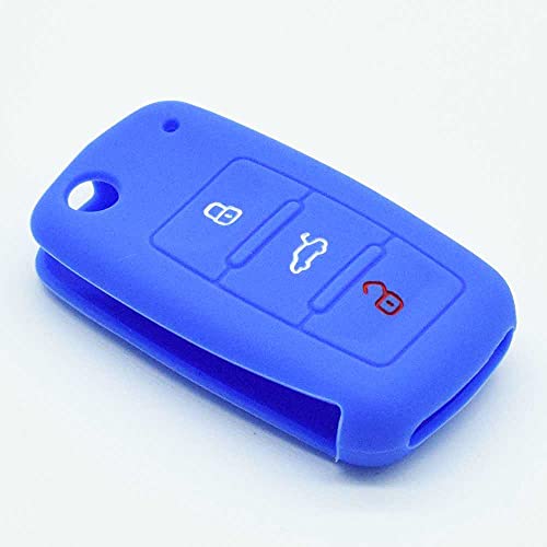 MIOAHD Accesorios Protectores de Silicona para Llaves de Coche, Aptos para VW Volkswagen Polo Pointer Golf Rabbit Sharan Skoda Fabia Octavia