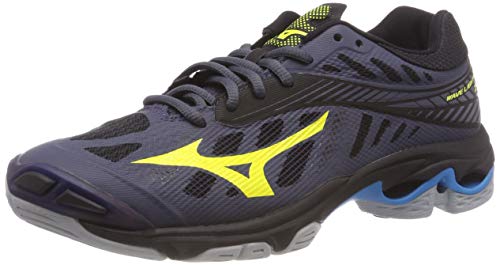 Mizuno Wave Lightning Z4, Zapatos de Voleibol Hombre, Azul (Ombreblue/Safetyyellow/Hawaiianocean 47), 44 EU