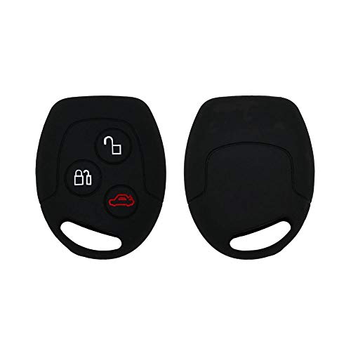 Muchkey Car Key Key Carcasa Silicona Car Key Case Fit For 3 Button Remote Key Con Cubierta Protectora de Silicona Negra