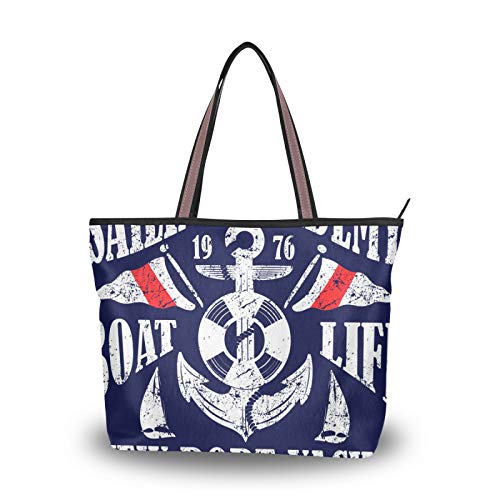 NaiiaN Cartel de vela de puesta de sol en el mar, bolsos de hombro de velero, bolso de mano con correa ligera para mujeres, niñas, señoras, monedero para estudiantes, bolsos de compras