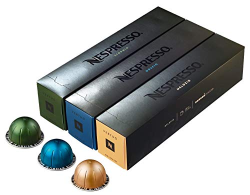 Nespresso - Surtido de cápsulas de café para máquina Vertuoline - Los más vendidos: 1 caja de Stormio, 1 caja de Odacio y 1 caja de Melozio que suman un total de 30 cápsulas