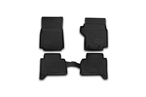 Novline EXP.NLC.51.51.210k Element Alfombrillas de Goma 3D a Medida para Volkswagen Amarok Double Cab, 2010-2017, Color Negro