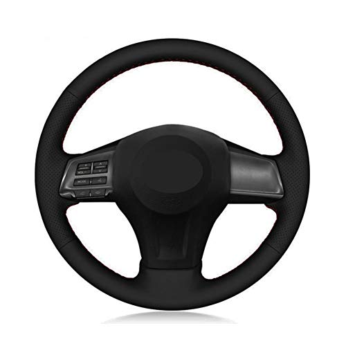 Oeiefe Cubierta de Cuero Negro para Volante, para Subaru Forester 2013-2016 Legacy Outback 2012-2014 XV 2011-2015