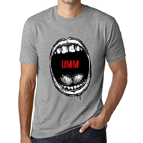 One in the City Hombre Camiseta Vintage T-Shirt Gráfico Mouth Expressions UMM Gris Moteado