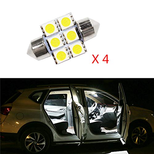 Para M azda 3 Axela Classic hatchback sedan LED Bombilla Luz Interior de Coche Super brillante Luces lectura coche Dome Bombilla Canbus sin errores 12V Blanco 4 Piezas