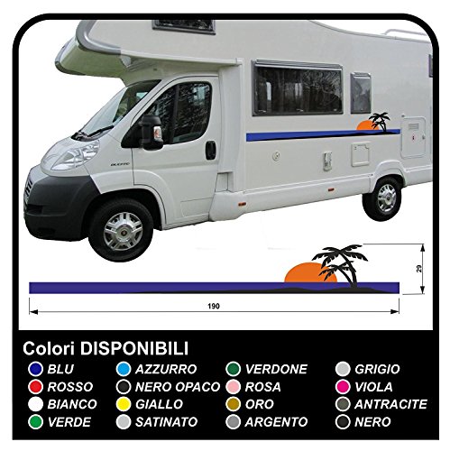 Pegatinas para autocaravanas gráficos vinilo pegatinas calcomanías Caravana x 16 pegatinas kit completo gráficos 21-palmeras Sun Beach (COLORES COMO EN FOTOS)