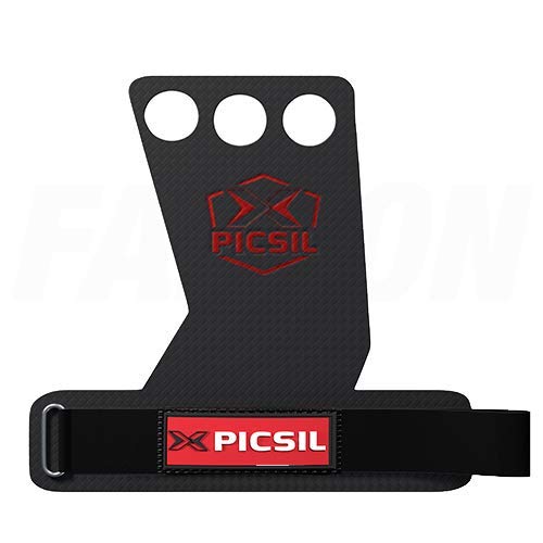 PICSIL Falcon Calleras para Cross Training, Grips de 2&3 Agujeros, Almohadilla Extra para Mayor Protección y Confort, para Gimnasio, Box, Halterofilia, Previenen Ampollas y Desgarros, Unisex, 3H, M