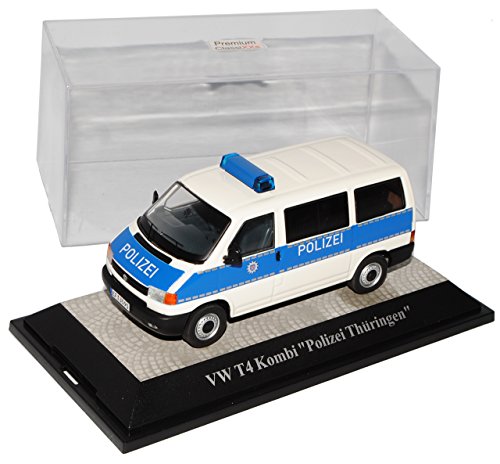 Premium ClassiXXs Volkwagen T4 Kombi Policía Turingia Azul Blanco 1990-2003 1/43 Modelo Auto