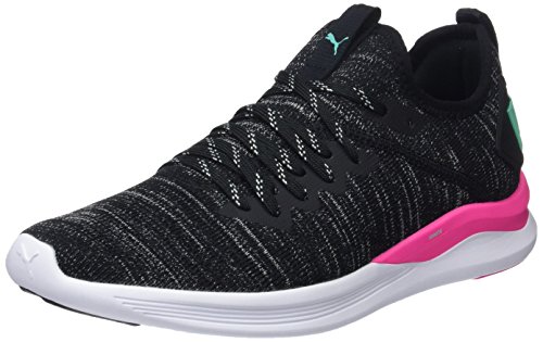 PUMA Ignite Flash Evoknit Wn's, Zapatillas de Running Mujer, Negro (Black/Pink/Biscay Green), 39 EU