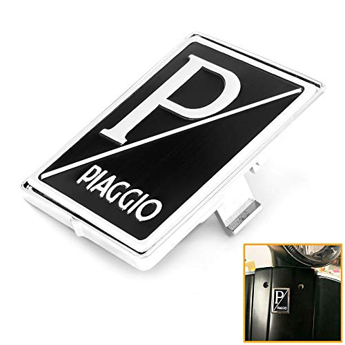 QIDAN 3D motocicleta frontal cabeza carenado placa P logotipo cuadrado etiqueta engomada para Vespa Sprint Primavera 125 150 GTS GTV LX LXV S GT 60 125 250 300 calcomanías emblema negro A