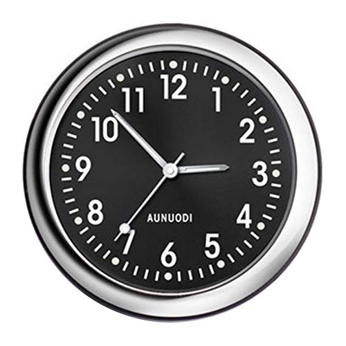 Relojes para Coche, Stick-on Car Dashboard Clock Cars, Reloj de Cuarzo analógico Redondo, Relojes de Auto para Dash, Mini Relojes de Cuarzo Luminosos Decoración Motocicletas Automóviles, Negro