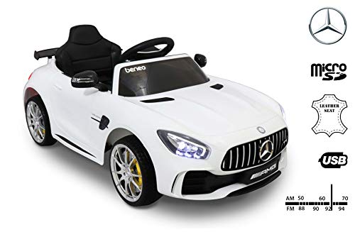 RunRunToys - Coche Deportivo Mercedes AMG GTR S 12 V, color blanco (4026)