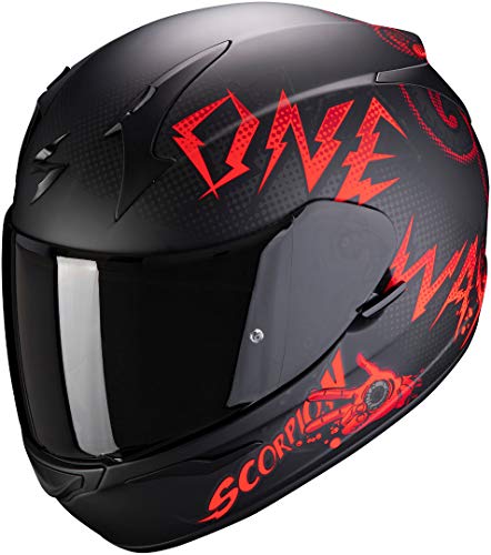 Scorpion NC Casco per Moto, Hombre, Negro/Rojo, M