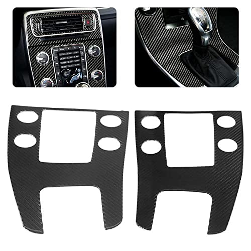 SDFGHT Accesorio de Cubierta de Panel de Cambio de Marchas de Consola Central de Fibra de Carbono, para Volvo, para V60, para S60 2010-2017, diseño de moldura Interior de Coche