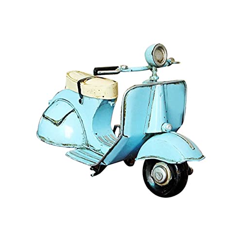 sevenjuly Decoración Inicio Clásico Coche Niños Clásica del Coche De Juguete De Modelo Retro De La Vespa Modelo Antiguo De La Lata del Metal Vespa Modelo Craft Azul 1pc