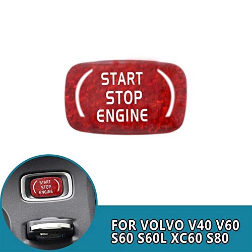 SHENYUAN-Accessories & Parts Verdadera Fibra de Carbono de Coches de Arranque del Motor Etiqueta engomada del botón Ajuste for el Volvo V40 V60 S60 S60L XC60 S80 2010-2019 Interior Molduras