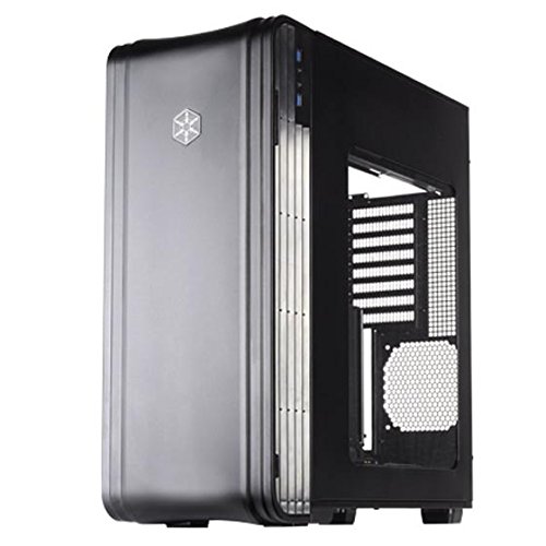 SilverStone SST-FT04B-W - Carcasa de ordenador Fortress Gran Torre EATX ATX, Rendimiento silencioso con alto flujo de aire, con puerta, ventana, negro