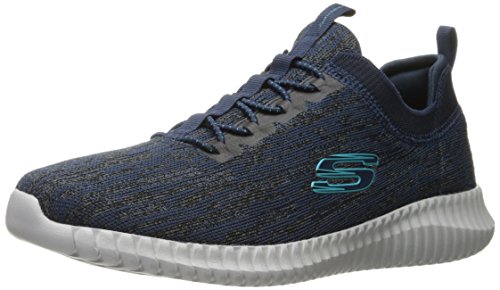 Skechers Elite Flex-Hartnell, Zapatillas sin Cordones Hombre, Multicolor (NVBL Black Mesh/Trim), 43 EU