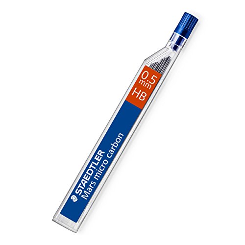 Staedtler 250 05-HB - Mina de repuesto (Gris, HB), tubo con 12 minas, 0.5 mm, HB, 60 mm, paquete de 12