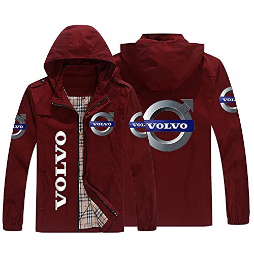 Sudadera con Capucha para Adolescentes Sudadera con Capucha - Volvo Chaquetas Impresas con Cremallera Completa Sombrero Desmontable Chaqueta Casual Abrigo Superior - Regalo F-L