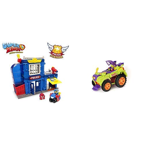 SuperZings - Estación De Policía, con 2 exclusivas Figuras + PlaySet Villano Truck Especial Vehículos y Figuras coleccionables, Color Verde