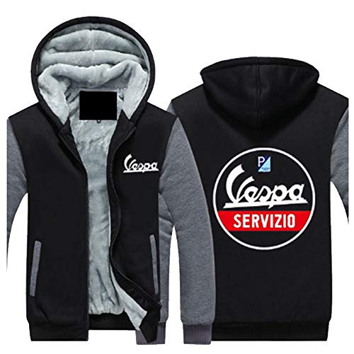 \t Servizio 2020 Nueva Caliente Grueso con Capucha Sudadera con Cremallera Chaqueta con Capucha Servizio Vespa D-S