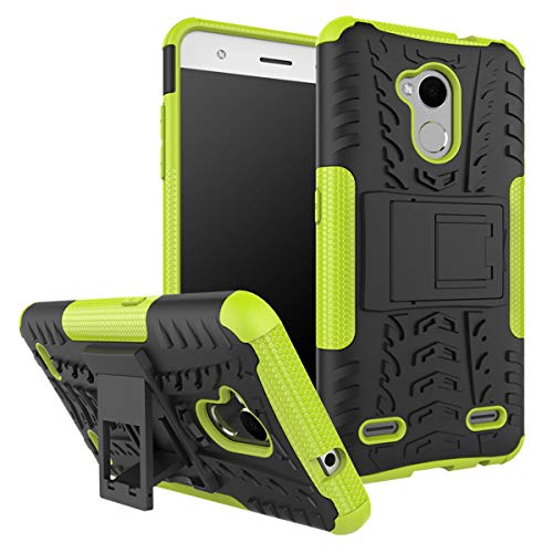 Tianqin Funda ZTE V6 Plus/V7 Lite/Blade A2, Ultra Delgado Anti Caída Protección Dual Layer Bumper 2 in1 Híbrida Rugged Case Antideslizante Soporte Cover para ZTE V6 Plus/V7 Lite/Blade A2 - Verde