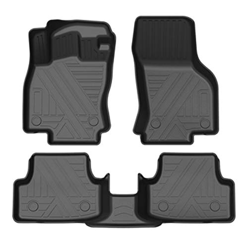 TINGYIN Coche Alfombrillas de Goma - Negro Encuadernación Contorno situado Antideslizante a Prueba de Agua adecuados para Volkswagen Golf 7 (2014-2020 Modelos)