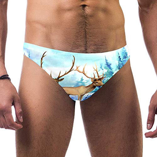 TIZORAX Dos Ciervos en Grove Hombres Traje de baño Bikini Ropa interior bañador Trunks Verano Playa Pantalones cortos Calzoncillos Bóxer Pantalones, S Multicolor multicolor L