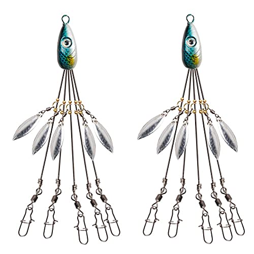 Tuimiyisou Pesca Pesca Señuelos Conjunto De Alabama Bass Cebo Kit De Hojas Ultraligeros Multi-señuelo De Pesca Los Grupos con Hebilla De Gancho 2pcs Azul