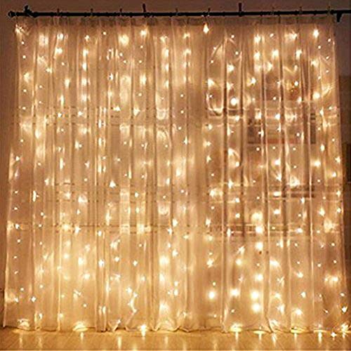 Twinkle Star Cadena de luz led 300 Ventana de la Cortina para la Boda del Partido Inicio jardín Dormitorio Decoraciones al Aire Libre de la Pared Interior (luz Blanca cálida)