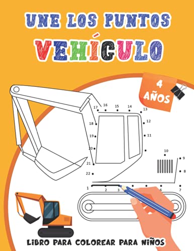 Une Los Puntos Vehículo: Libro para colorear de vehículos para niños a partir de 4 años - Números 1-25