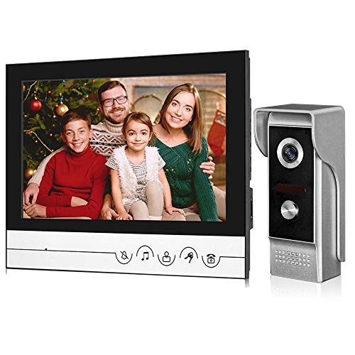 uoweky Sistema de Intercomunicación con Video TFT LCD de 9 ’’ 700TVL IR Visión Nocturna para Cámara de Hogar Pantalla Clara de 9 Pulgadas + Cámara Impermeable de Metal (1 camera 1 monitor)