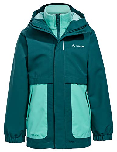 VAUDE Kids Campfire 3in1 Jacket Girls Chaqueta, Unisex niños, Petroleum, 104