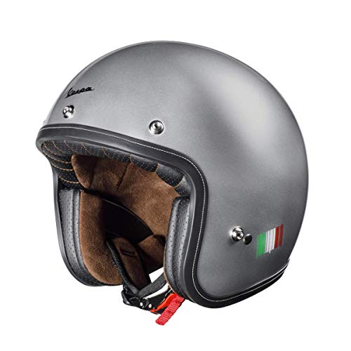 Vespa 607081M02GY Casco Jet, Gris, Small