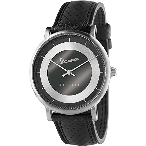 Vespa Classy Reloj para Hombre Analógico de Cuarzo japonés con Brazalete de Piel de Vaca VA01CLS-SS02CP