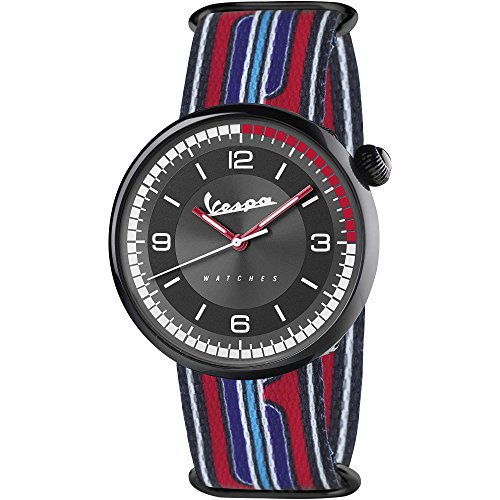 Vespa irreferent Reloj para Hombre Analógico de Cuarzo japonés con Brazalete de Nylon VA01IRR-BK04CT