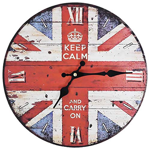 vidaXL Reloj de Pared de Estilo Vintage Retro Redondo Londres Bandera Inglesa UK