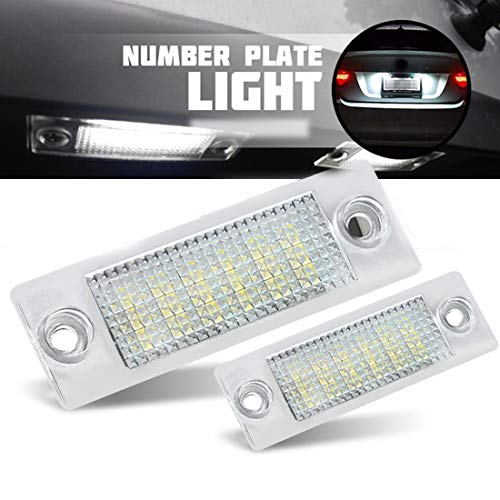 VIGORFLYRUN PARTS LTD 2pcs 18 LED Luz de Matrícula Bombilla Licencia Número Placa Lámparas de Luz para Touran Caddy 3 Golf 5 Plus J-ETTA 5 P-assat B5.5 B6 Sedan