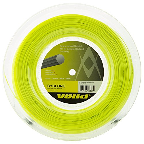 Volkl Cyclone Reel - Cuerda de tenis de neón (amarillo, 18 gramos)